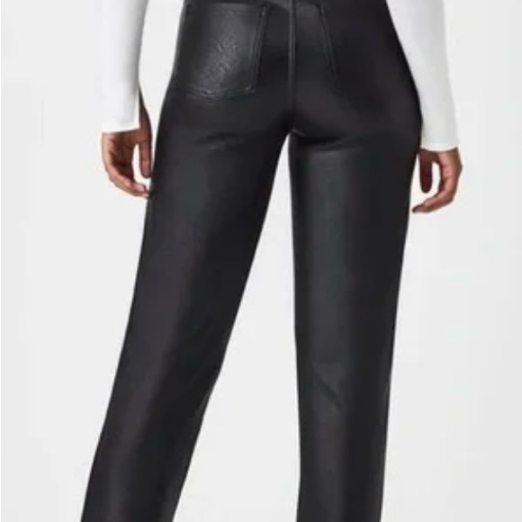 SPANX faux lea slim straight pant size large - Picture 2 of 7